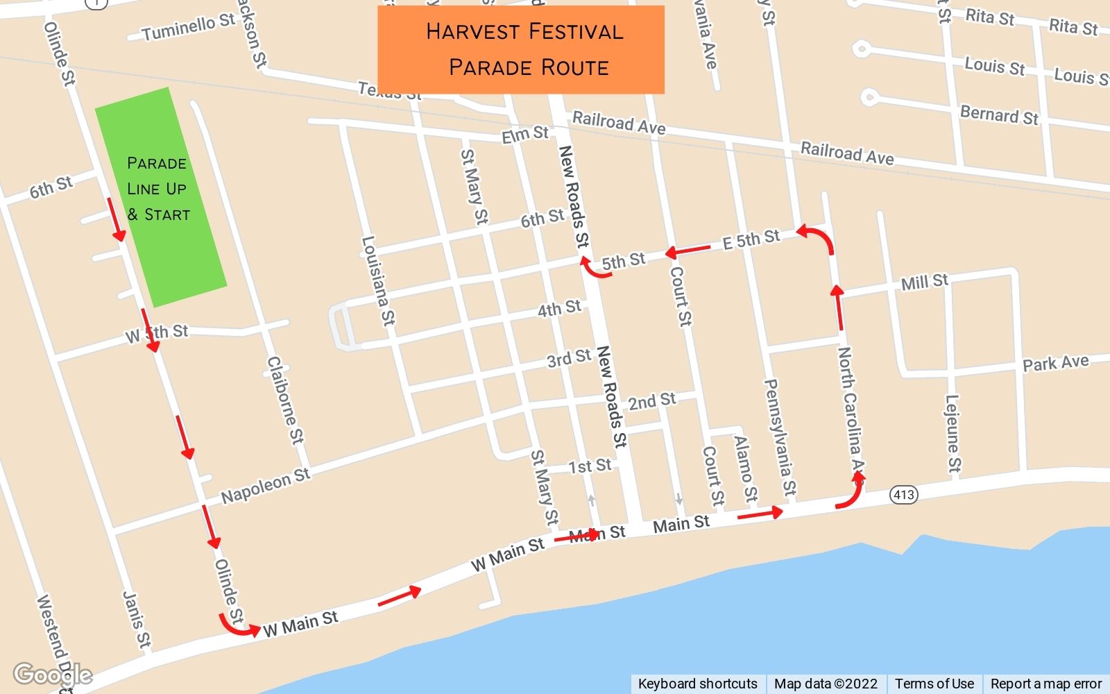 2022 Harvest Festival Parade Route 1